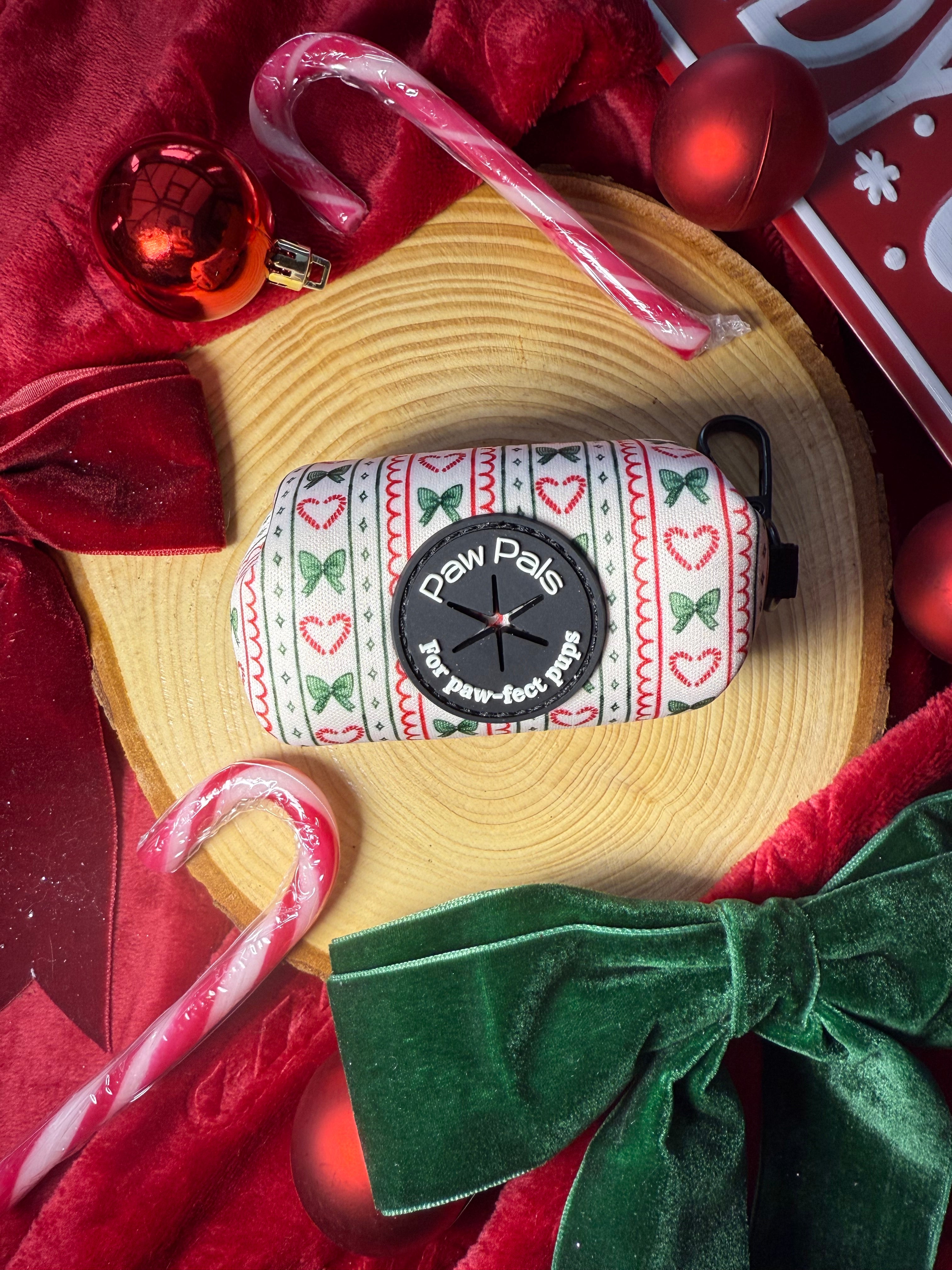 Candycane Kisses Poop Bag Holder