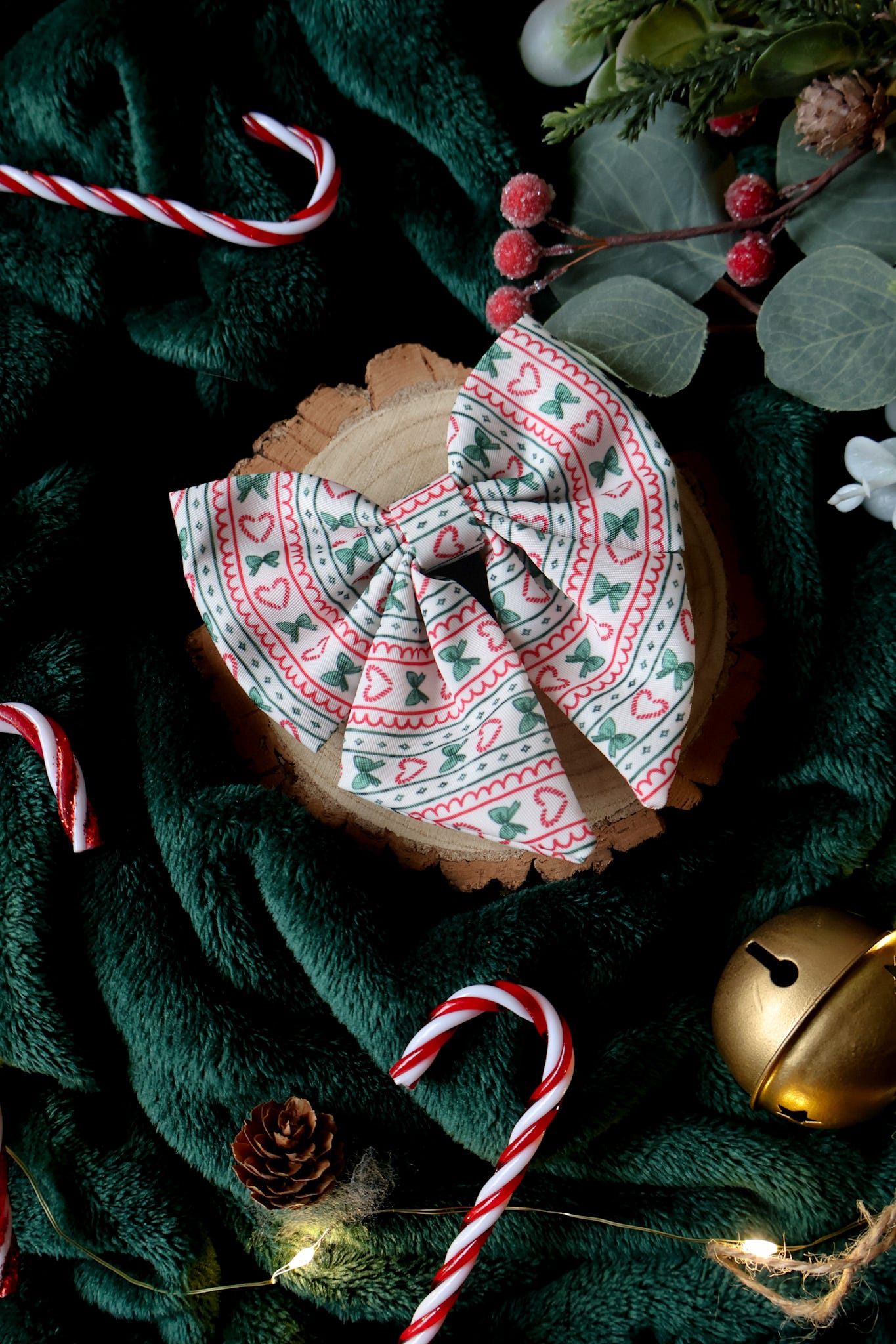 Candycane Kisses Sailor Bow