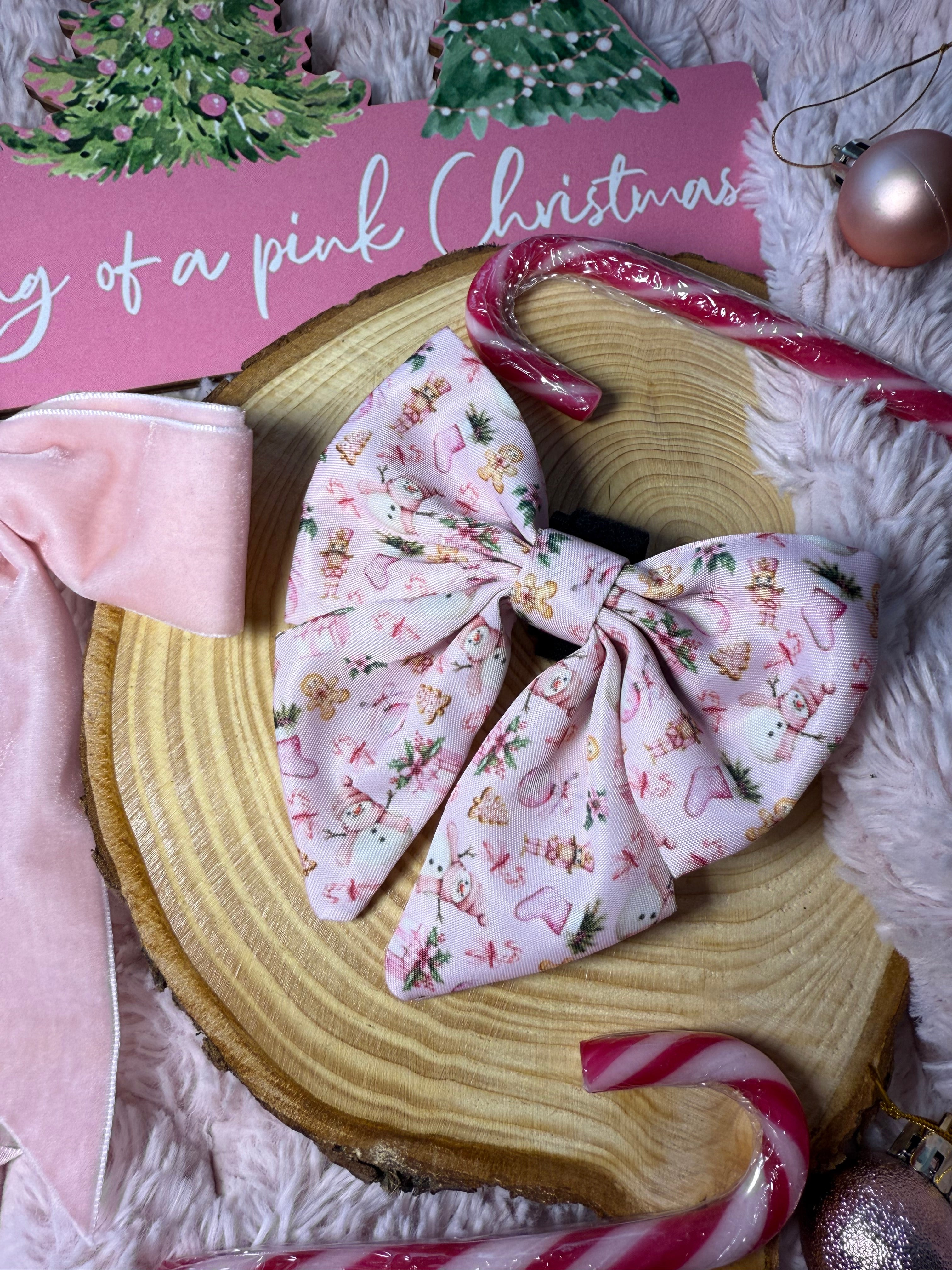 Pink Christmas Sailor Bow