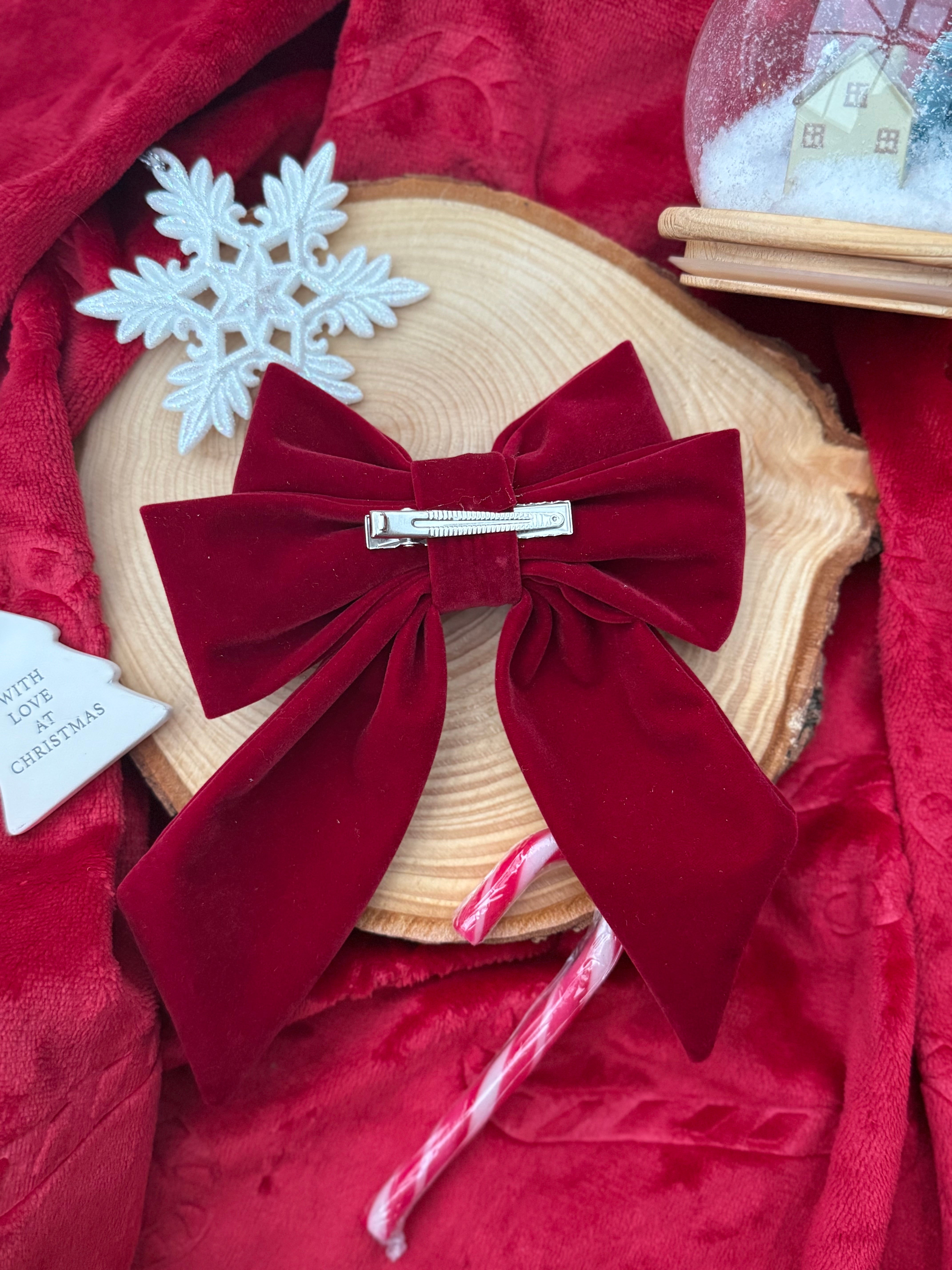 Red Velvet Hair Bow