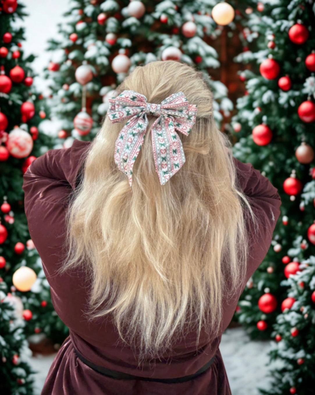 Candycane Kisses Hair Bow