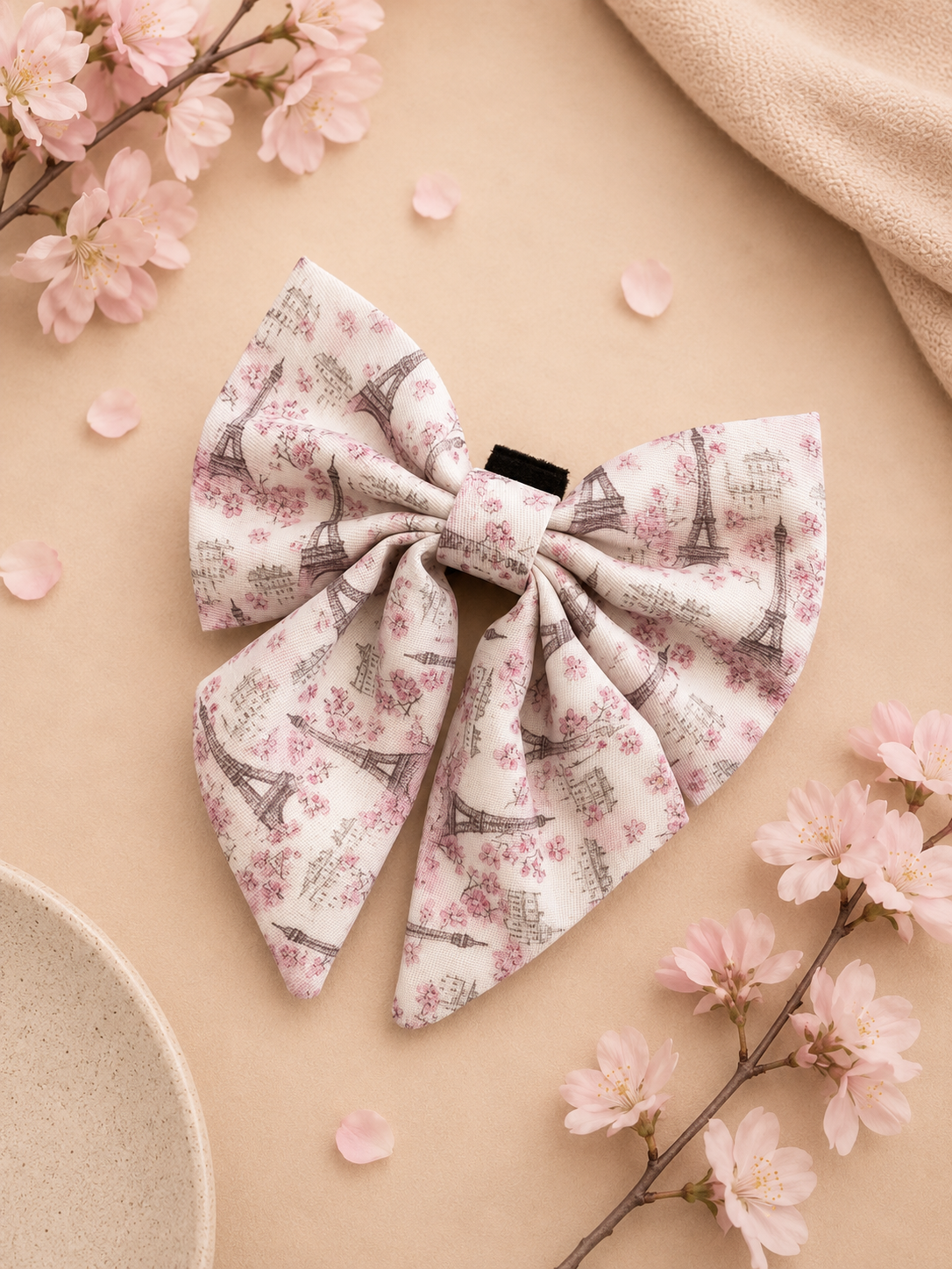 Pups In Paris Premium Bow