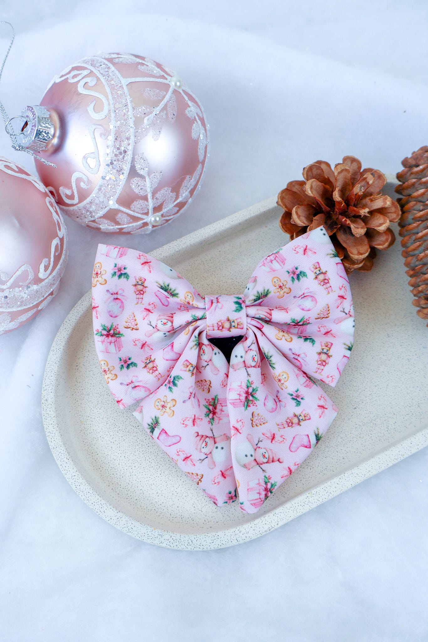 Pink Christmas Sailor Bow