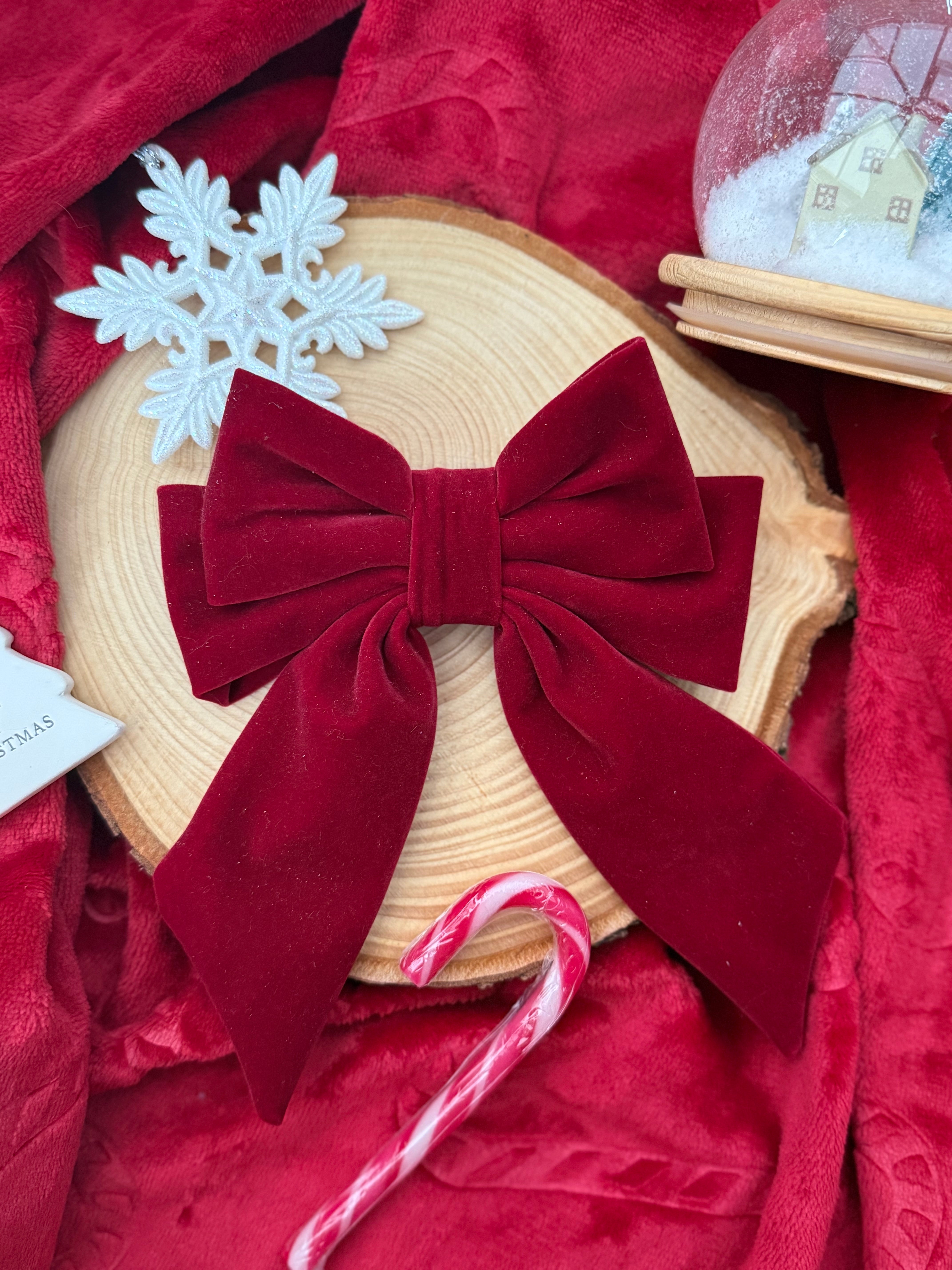 Red Velvet Hair Bow